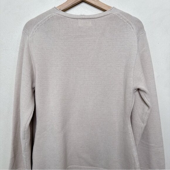 H&M Womens Small Vneck Beige Wool Soft Chunky Sweater - Picture 9 of 11